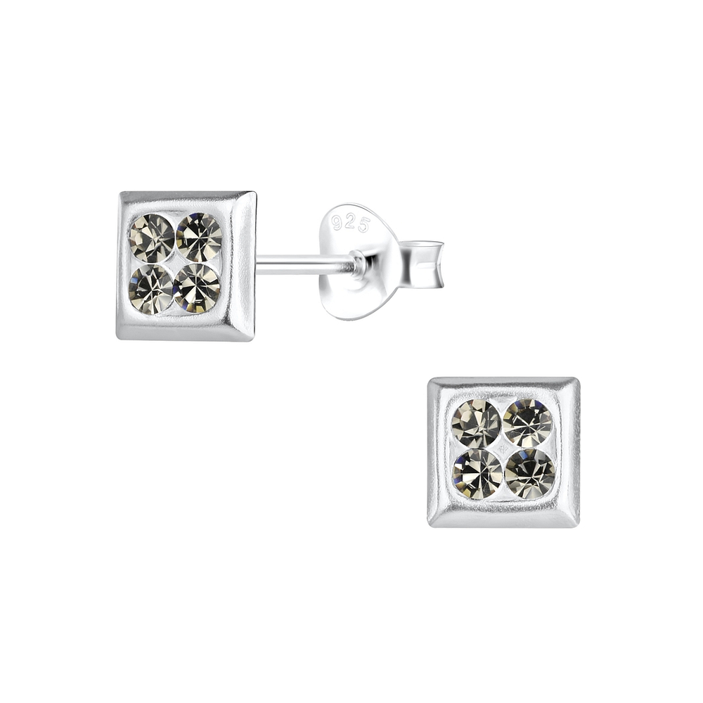 925 Silver Jewelry Silver Square Stud Earrings 17246
