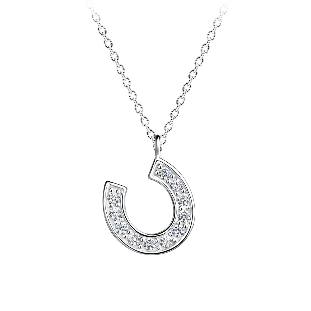 925 Silver Jewelry Silver Horseshoe Necklace 17401