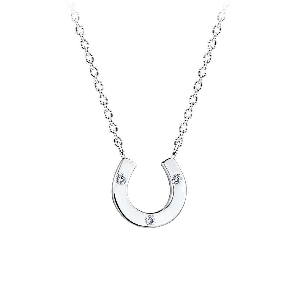 925 Silver Jewelry Silver Horseshoe Necklace 17402