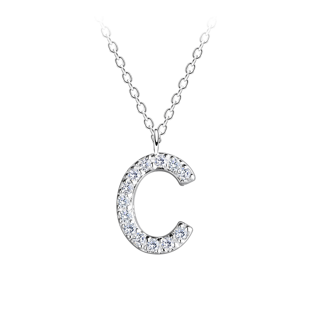 925 Silver Jewelry Silver Letter C Necklace 18889