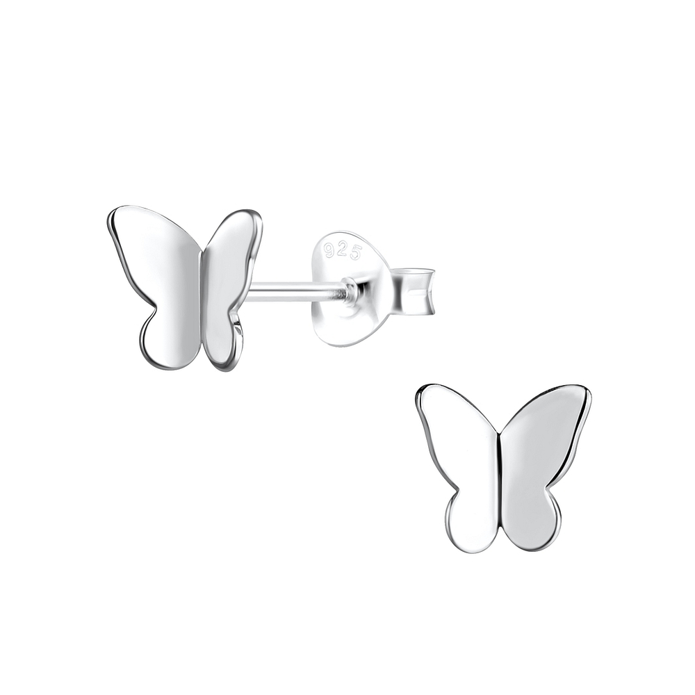 925 Silver Jewelry Silver Butterfly Stud Earrings 19426