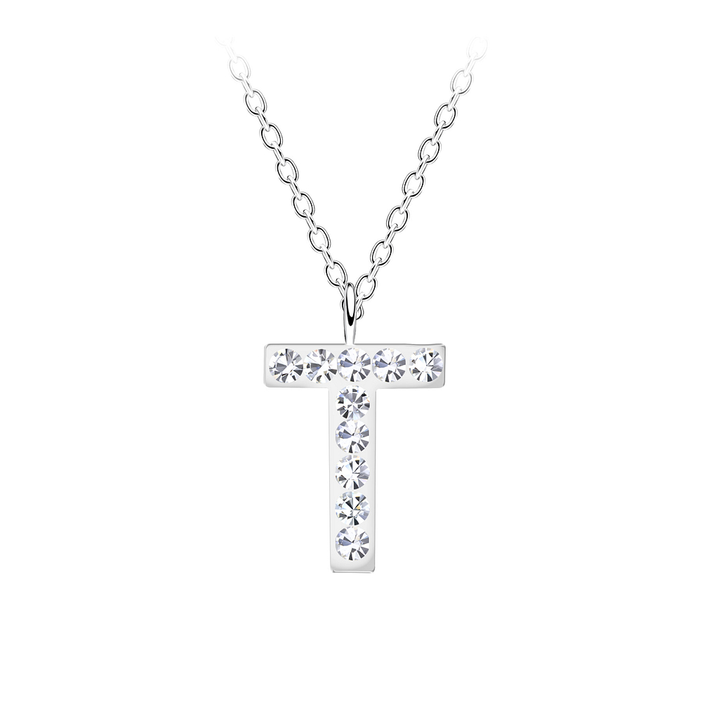 925 Silver Jewelry Silver Letter T Necklace 19546