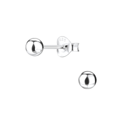 Wholesale 4mm Silver Ball Stud Earrings