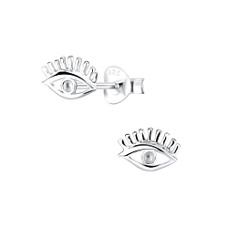 Wholesale Silver Evil Eye Stud Earrings