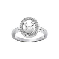 Wholesale Silver Rabbit Cubic Zirconia Ring