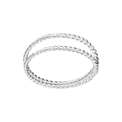 Wholesale Silver Twisted Double Line Ring