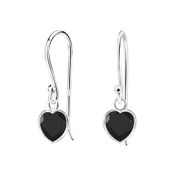 Wholesale 6mm Heart Cubic Zirconia  Silver Earrings