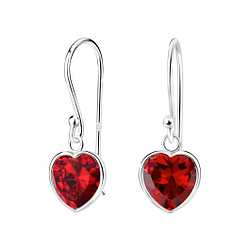 Wholesale 8mm Heart Cubic Zirconia Silver Earrings