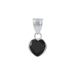 Wholesale 6mm Heart Cubic Zirconia Silver Pendant