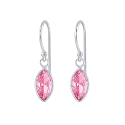 Wholesale 5x10mm Marquise Cubic Zirconia Silver Earrings