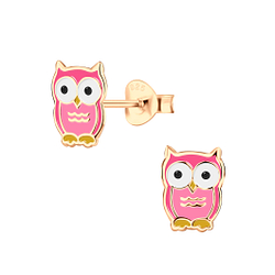 Wholesale Silver Owl Stud Earrings