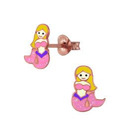 Wholesale Silver Mermaid Stud Earrings