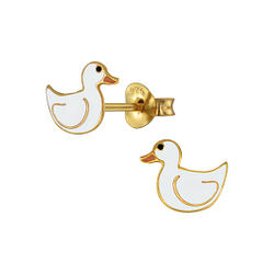 Wholesale Silver Duck Stud Earrings