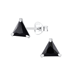 Wholesale 6mm Triangle Cubic Zirconia Silver Stud Earrings
