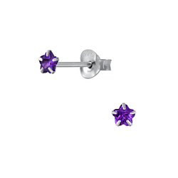 Wholesale 3mm Flower Cubic Zirconia Silver Stud Earrings