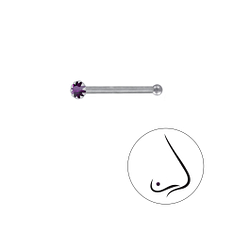 Wholesale 1.8mm Round Crystal Silver Nose Stud With Ball - Pack of 10