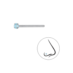 Wholesale 2mm Round Crystal Silver Nose Stud - Pack of 10