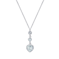 Wholesale Silver Heart Cubic Zirconia Necklace