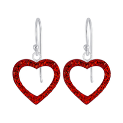 Wholesale Silver Heart Crystal Earrings
