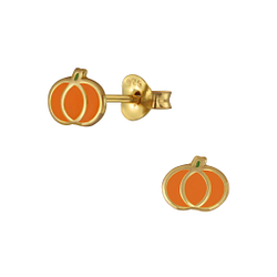 Wholesale Silver Pumpkin Stud Earrings