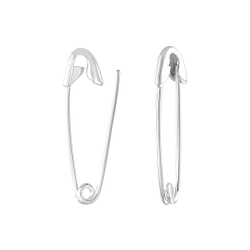 Wholesale Silver Safety Pin Hoop Earrings