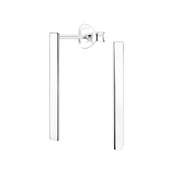 Wholesale Silver Bar Stud Earrings