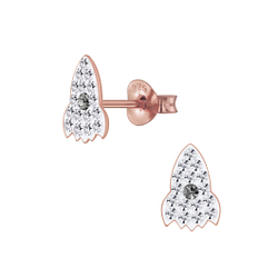 Wholesale Silver Crystal Rocket Stud Earrings
