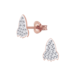 Wholesale Silver Rocket Crystal Stud Earrings