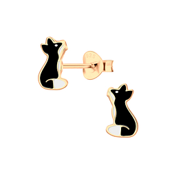 Wholesale Silver Fox Stud Earrings