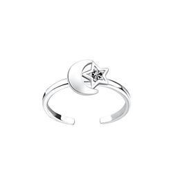Wholesale Silver Moon and Star Toe Ring
