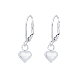 Wholesale Silver Heart Lever Back Earrings