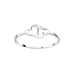 Wholesale Silver Double Heart Ring