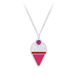 Wholesale Silver Ice Cream Necklace