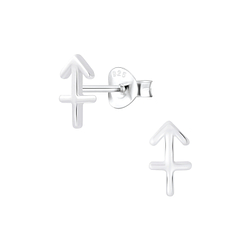Wholesale Silver Sagittarius Zodiac Sign Stud Earrings