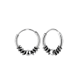 Wholesale 12mm Silver Bali Hoop Earrings