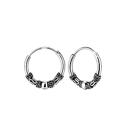 Wholesale 12mm Silver Bali Hoop Earrings