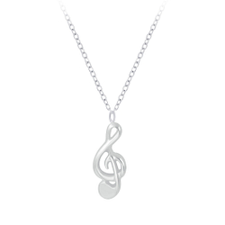 Wholesale Silver G-Clef Necklace
