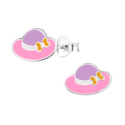 Wholesale Silver Hat Stud Earrings