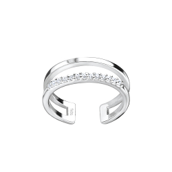 Wholesale Silver Double Line Toe Ring