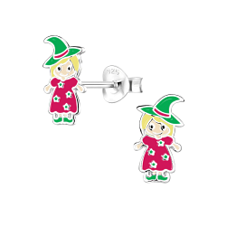 Wholesale Silver Witch Stud Earrings