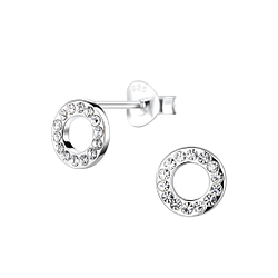 Wholesale Silver Circle Stud Earrings
