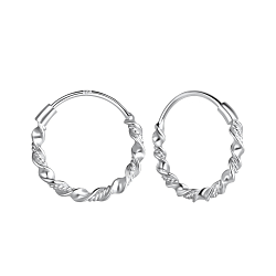 Wholesale 14mm Silver Twisted Hoop Earrings