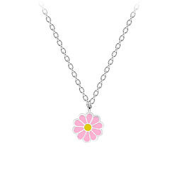 Wholesale Silver Daisy Flower Necklace
