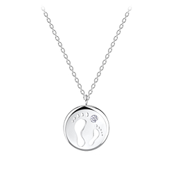 Wholesale Silver Foot Print Necklace