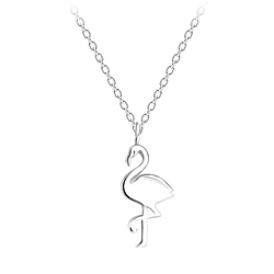 Wholesale Silver Flamingo Necklace
