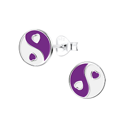 Wholesale Silver Yin Yang Stud Earrings