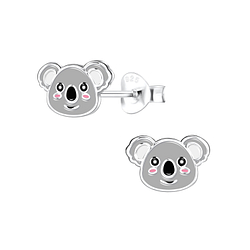 Wholesale Silver Koala Stud Earrings