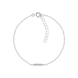 Wholesale Silver Bar Cubic Zirconia Bracelet