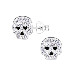 Wholesale Silver Skull Stud Earrings