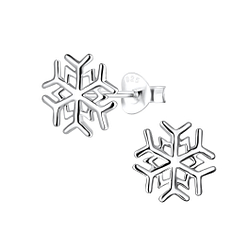 Wholesale Silver Snowflake Stud Earrings